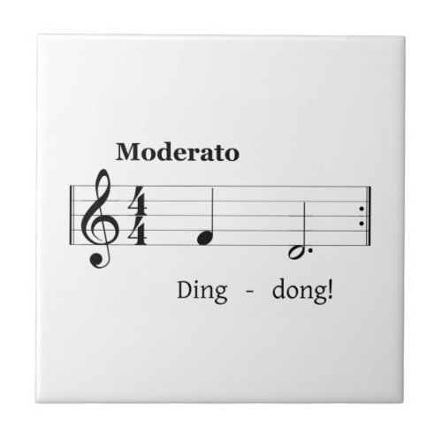 Music Score for Doorbell Sound Humorous Welcome Ceramic Tile