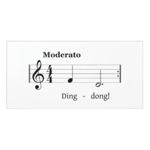 Music Score for Doorbell Sound Humorous Welcome Door Sign