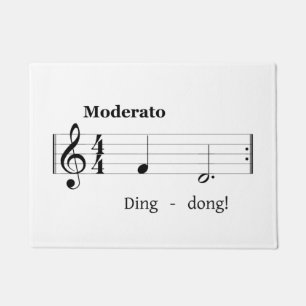 Music Score for Doorbell Sound Humorous Welcome Doormat