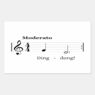 Music Score for Doorbell Sound Humorous Welcome Rectangular Sticker