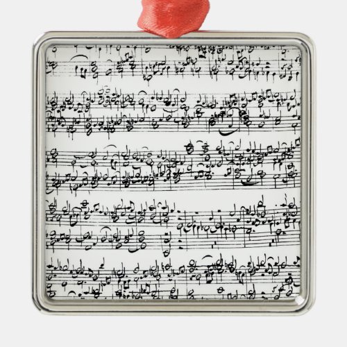 Music Score of Johann Sebastian Bach Metal Ornament