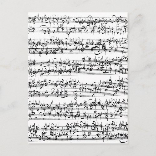 Music Score of Johann Sebastian Bach Postcard