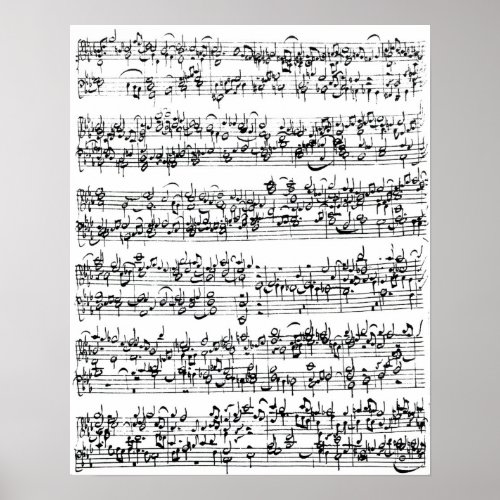 Music Score of Johann Sebastian Bach Poster