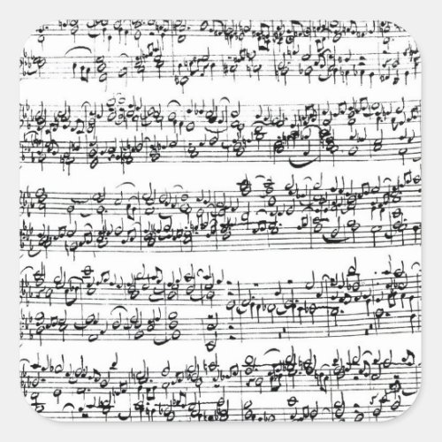 Music Score of Johann Sebastian Bach Square Sticker
