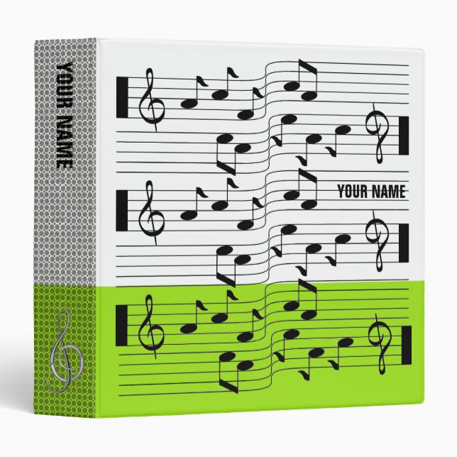 Music Scores Note Sheet Binder Lime Green (Front/Spine)