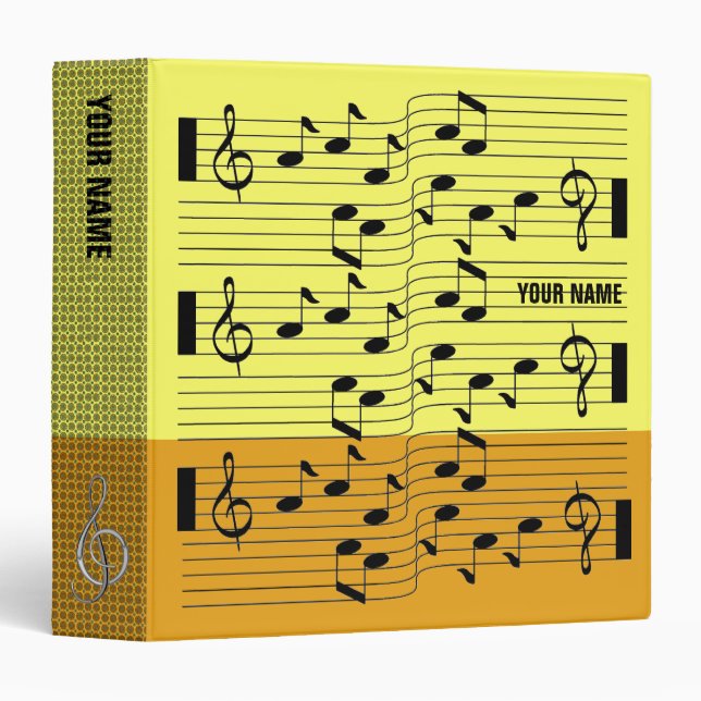Music Scores Note Sheet Binder Orange Yellow (Front/Spine)