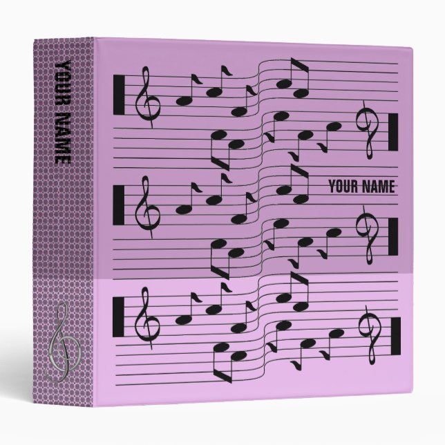 Music Scores Note Sheet Binder Pink Purple (Front/Spine)