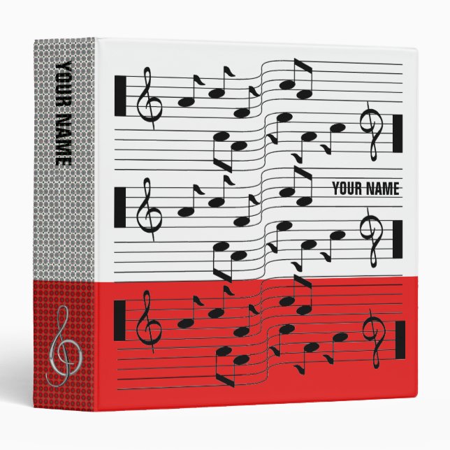 Music Scores Note Sheet Binder Red (Front/Spine)