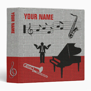 Music Scores Note Sheet Binder Red