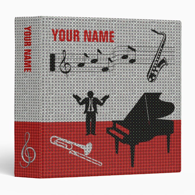 Music Scores Note Sheet Binder Red (Front/Spine)