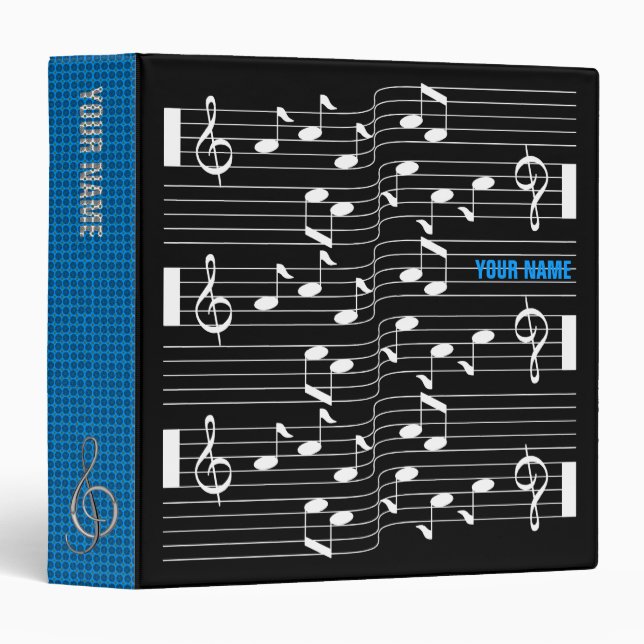 Music Scores Note Sheet Black Binder Blue Spine (Front/Spine)