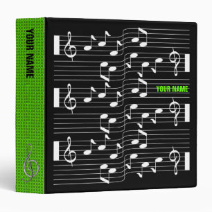 Music Scores Note Sheet Black Binder Green Spine