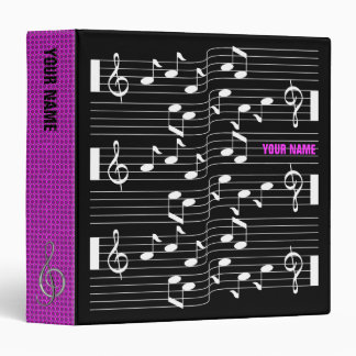 Music Scores Note Sheet Black Binder Pink Spine