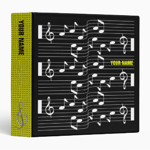 Music Scores Note Sheet Black Binder Yellow Spine