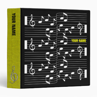 Music Scores Note Sheet Black Binder Yellow Spine