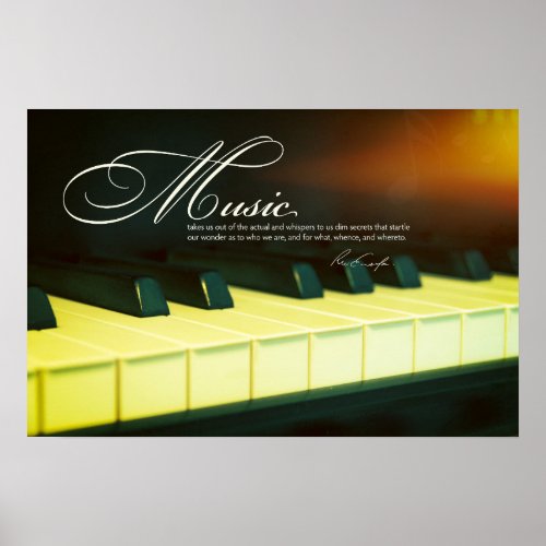 Music Secrets Emerson Quote Piano Poster