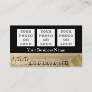 Music sheet and company logo business card