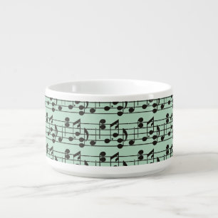 Music sheet green and black bowl