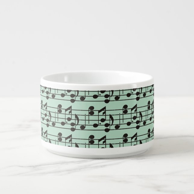 Music sheet green and black bowl (Center)