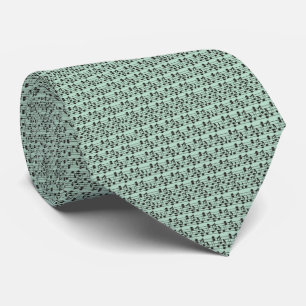 Music sheet green and black neck tie