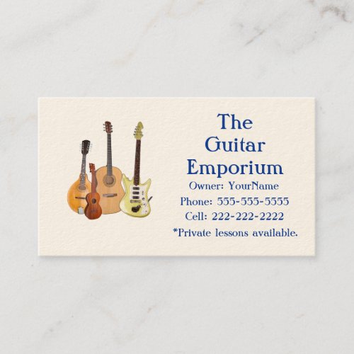 Music ShopGuitar Teacher Business Card