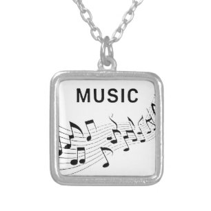 MUSIC SILVER PLATED NECKLACE