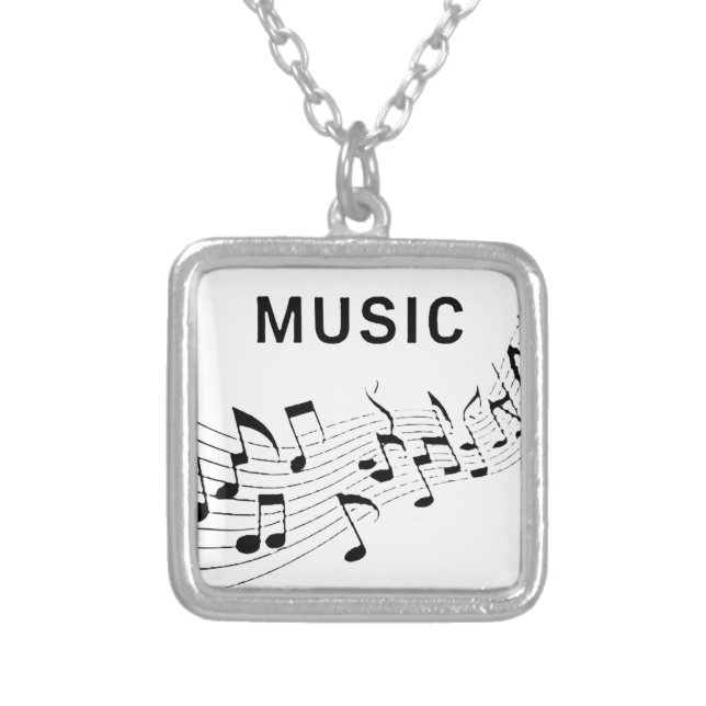 MUSIC SILVER PLATED NECKLACE (Front)