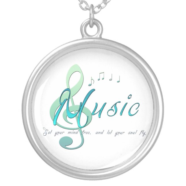 Music Silver Plated Necklace (Front)