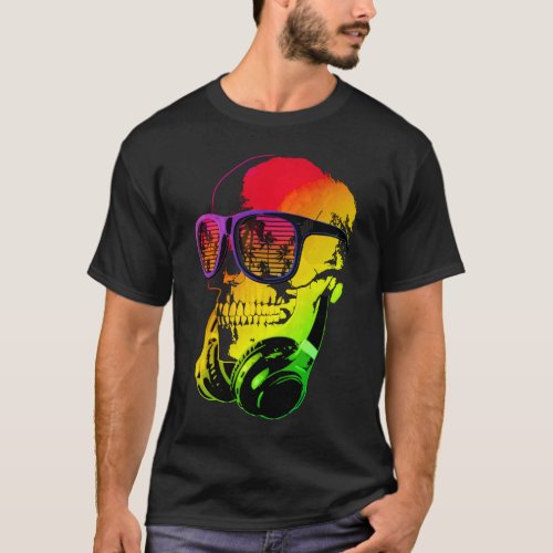 Music Skull  Cool Funny Headphones DJ552png552 T_Shirt