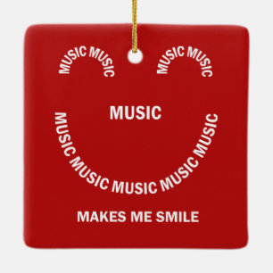 Music Smile  Ceramic Ornament