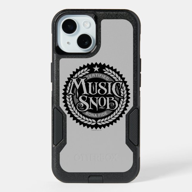 Music Snob - funny music lover iPhone 15 Case (Back)