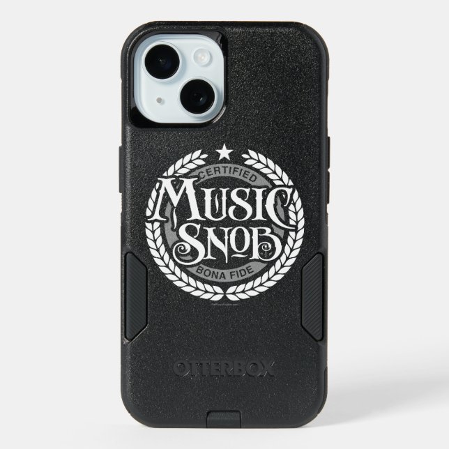 Music Snob - funny music lover iPhone 15 Case (Back)