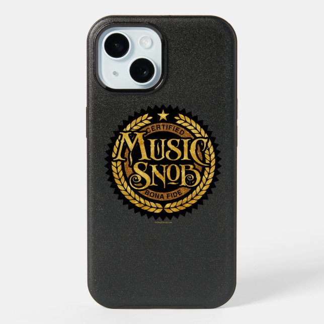 Music Snob - funny music lover iPhone 15 Case (Back)