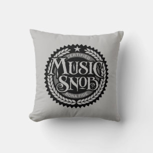 Music Snob - funny music lover Throw Pillow