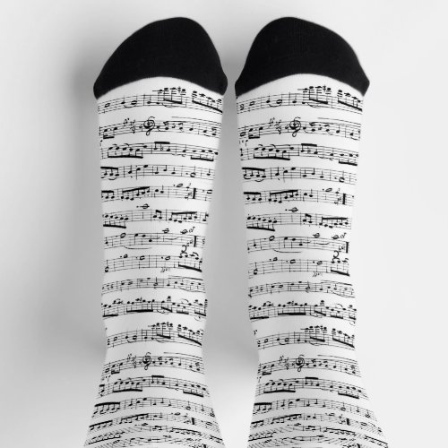 Music Socks _ Musical Notes Pattern Crew Socks