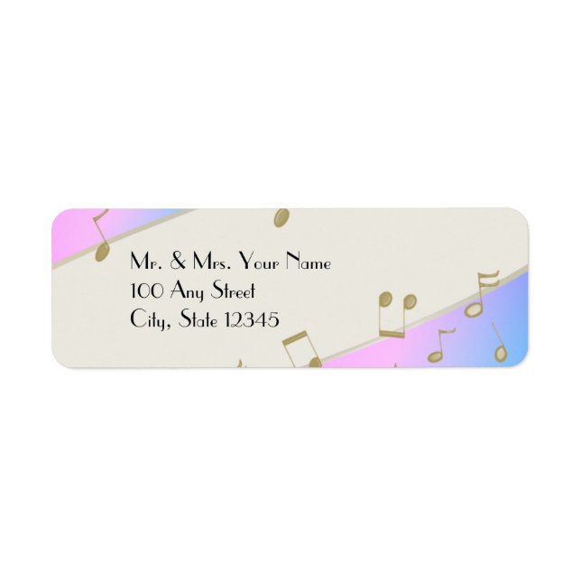Music Song Notes Label (Front)
