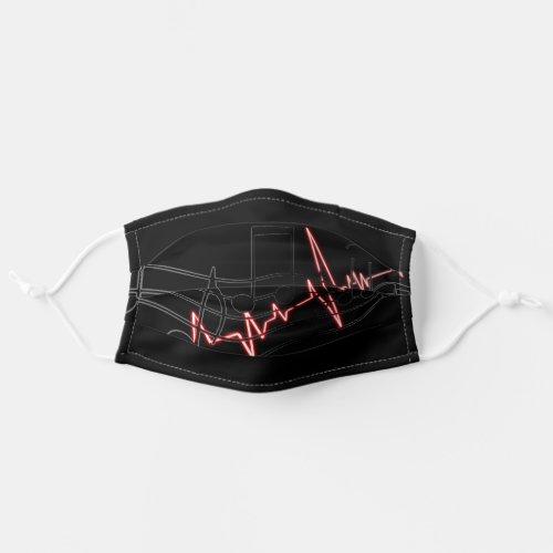 Music Song Tune and Heartbeat Signal Pattern Adult Cloth Face Mask