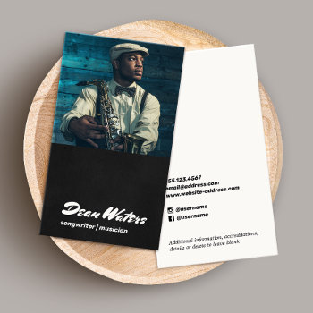 Music Songwriter Add Photo Business Card by sm_business_cards at Zazzle