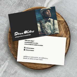 Music  Songwriter Musician Photo Business Card