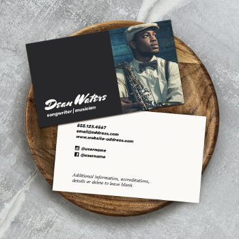 Music  Songwriter Musician Photo Business Card by sm_business_cards at Zazzle