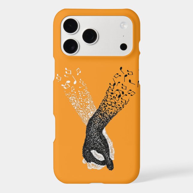 Music Soulmates Holding Hands Musical Notes Art iPhone Case (Back)
