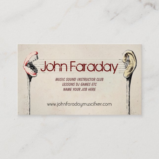 music sound cool business card (Front)