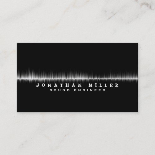 Music Sound Wave  Black  White Business Card