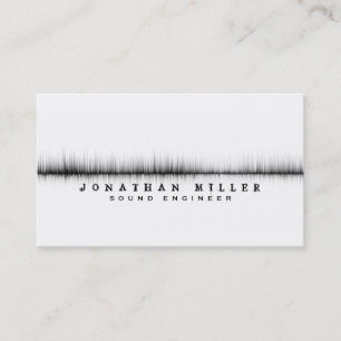 Music Sound Wave White & Black Business Card