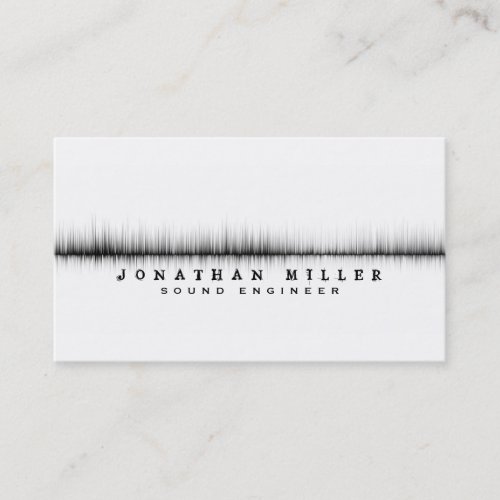 Music Sound Wave  White  Black Business Card