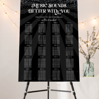 Music Sounds Better With You Wedding Seating Chart Foam Board