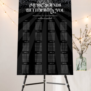 Music Sounds Better With You Wedding Seating Chart Foam Board