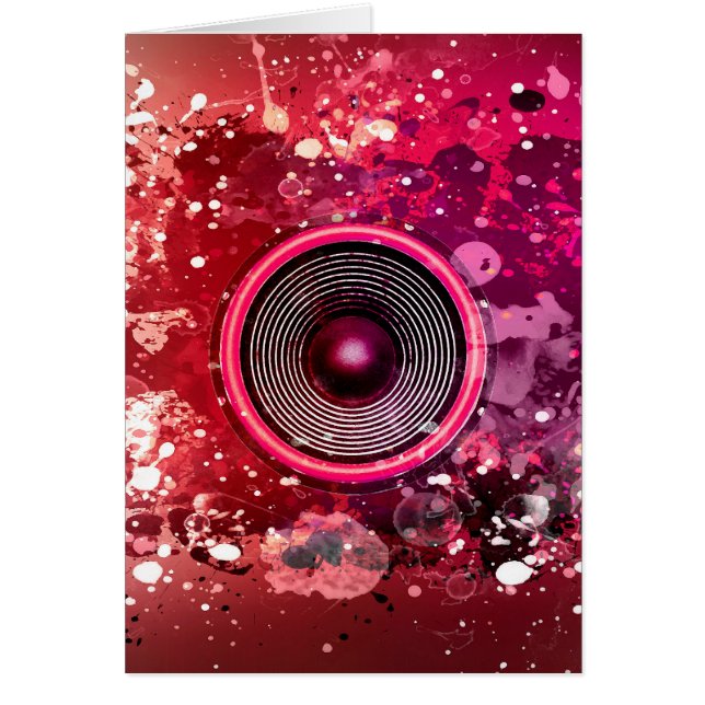 Music speaker and paint splatters cards (Front)
