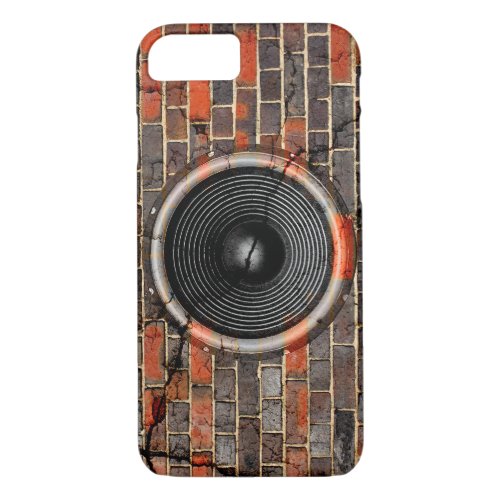 Music speaker on a cracked brick wall iPhone 87 case