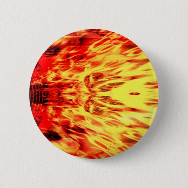 Music speaker with flames pinback button (Front)